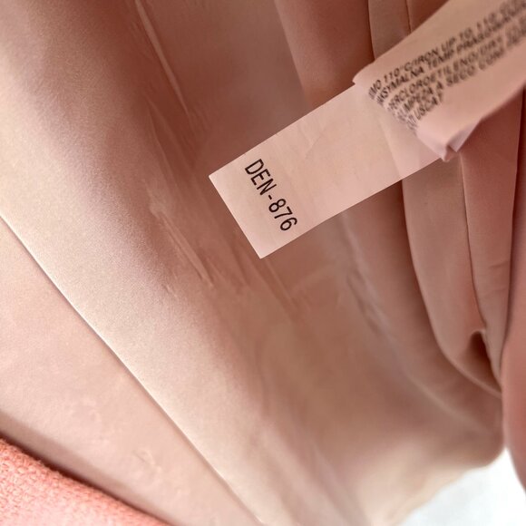 ZARA Women Size S Peach Salmon Pink 3/4 Zip Jacket Peacoat Spring Coat Tweed - Picture 4 of 11